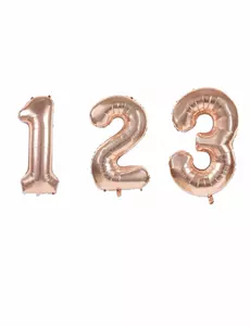 Ballon aluminium chiffre rose gold 36 cm, Taille: 0