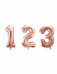 Ballon aluminium chiffre rose gold 85 cm, Taille: 0