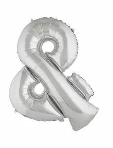 Zeer grote zilverkleurige & ballon