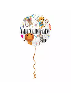 Aluminium happy birthday dieren ballon