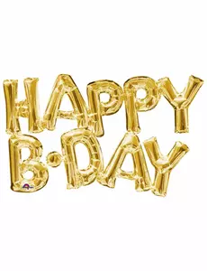Goudkleurige Happy Birthday ballon