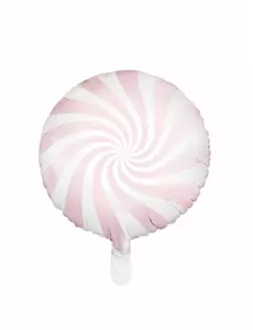 Ballon aluminium sucette rose et blanc 35 cm