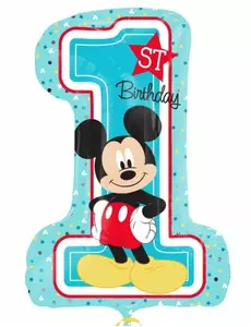 Ballon chiffre 1 aluminium Mickey™ 48 x 71 cm