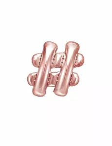 Aluminium roségouden hashtag ballon
