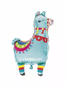Enorme aluminium blauwe lama ballon