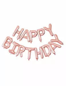 Roségouden aluminium Happy Birthday ballonnen
