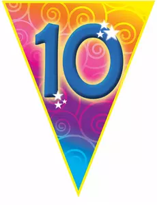 Guirlande de fanions, âge 10 ans, 5 m