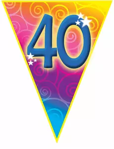 Guirlande fanions âge 40 ans 5 m