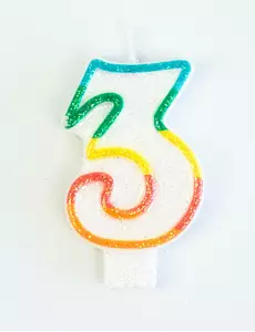 Verjaardagskaars met cijfer 3