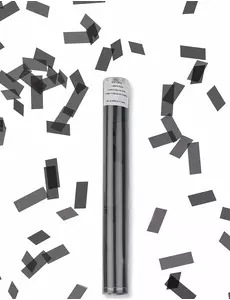 Zwarte rechthoekige confetti schieter