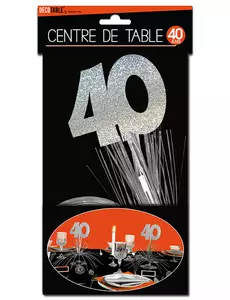 Centre de table 40 ans argent