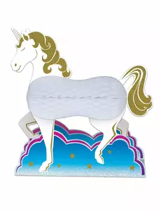 Centre de table en papier licorne blanche 25 cm