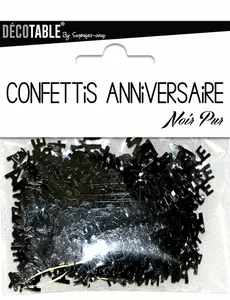 Zwarte Joyeux Anniversaire confetti
