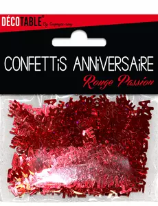 Confettis Joyeux anniversaire rouge passion