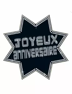 Cut-out étoile joyeux anniversaire VIP 34 x 32 cm