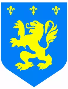 Cutout médiéval lion bleu diam. 30cm