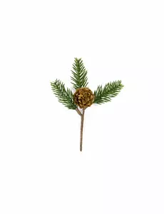Décoration de branche de sapin avec pomme de pin 15 cm
