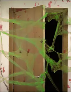 Groene spinnenweb decoratie met spinnen