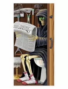 Halloween maaier op wc deurdecoratie
