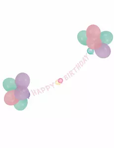 Guirlande avec ballons Happy Birthday pastel 1,5 m