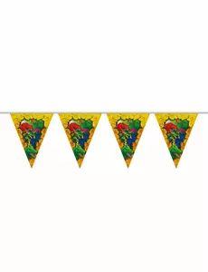Guirlande fanions en plastique Dinosaures 6 m