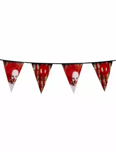 Guirlande en plastique Clown terrifiant 30 cm x 6 m