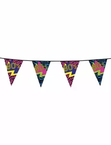 Guirlande fanions 80's Party 6 m