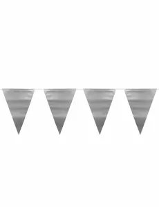 Guirlande fanions argenté métallique 6 m