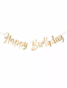 Luxe goudkleurige happy birthday verjaardagsslinger
