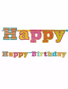 Guirlande en carton happy birthday 166 cm