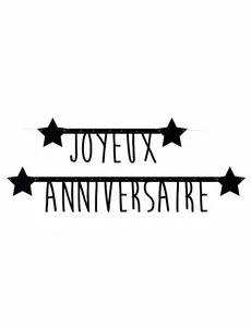 Zwarte slinger Joyeux Anniversaire 1,60 m