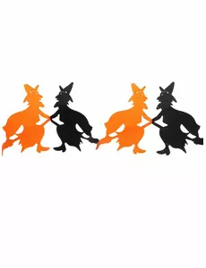 Zwarte en oranje papieren heksen slinger