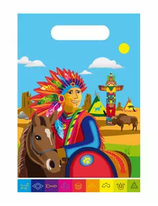 8 kleurrijke Indiaanse feestzakjes