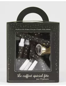 Kit cotillons party noir et or 10 personnes