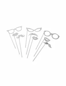 kit photobooth argent pailleté 9 pièces