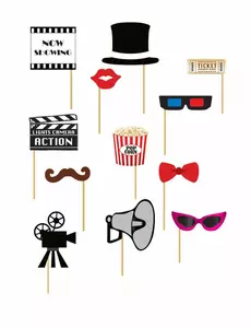 Kit photobooth Cinéma 12 pièces