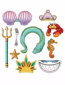 Kit photobooth princesse sirène 10 accessoires