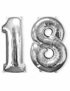Set zilverkleurige 18 jaar ballonnen