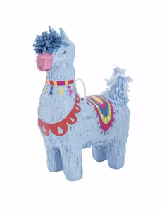 Mini piñata lama bleu 16 cm