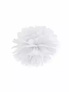 Pompon à suspendre en papier blanc 25 cm