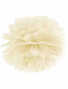 Crèmekleurige pompon hangdecoratie