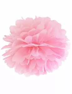 Pompon à suspendre en papier rose 35 cm