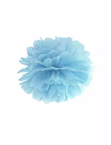 Blauwe papieren pompon decoratie