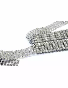 Ruban strass argent 1,8 m x 2 cm