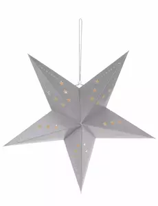 Grijze ster lantaarndecoratie 60 cm