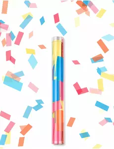 Veelkleurige rechthoekige confetti kanon