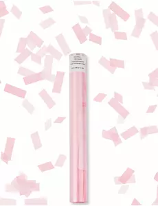 Tube lanceur de confettis rectangle rose 27 cm