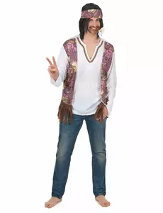Klassiek hippie vestje voor heren, Maat: Medium/Large