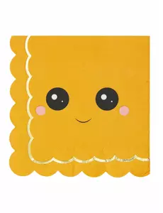 16 Serviettes festonnées en papier citrouille sweety 33 x 33 cm