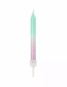 20 Bougies d'anniversaire iridescentes 6 cm